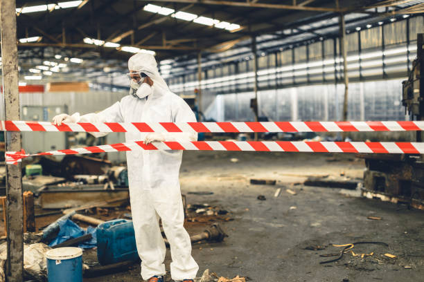 Professional Biohazard Cleanup technician working in Marshall, TX